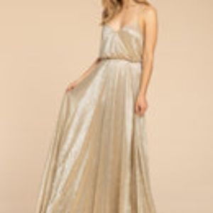 Nwt Hayley Paige Occasions Women's Gold Bridesmaid Dress Size 10  Style 5953